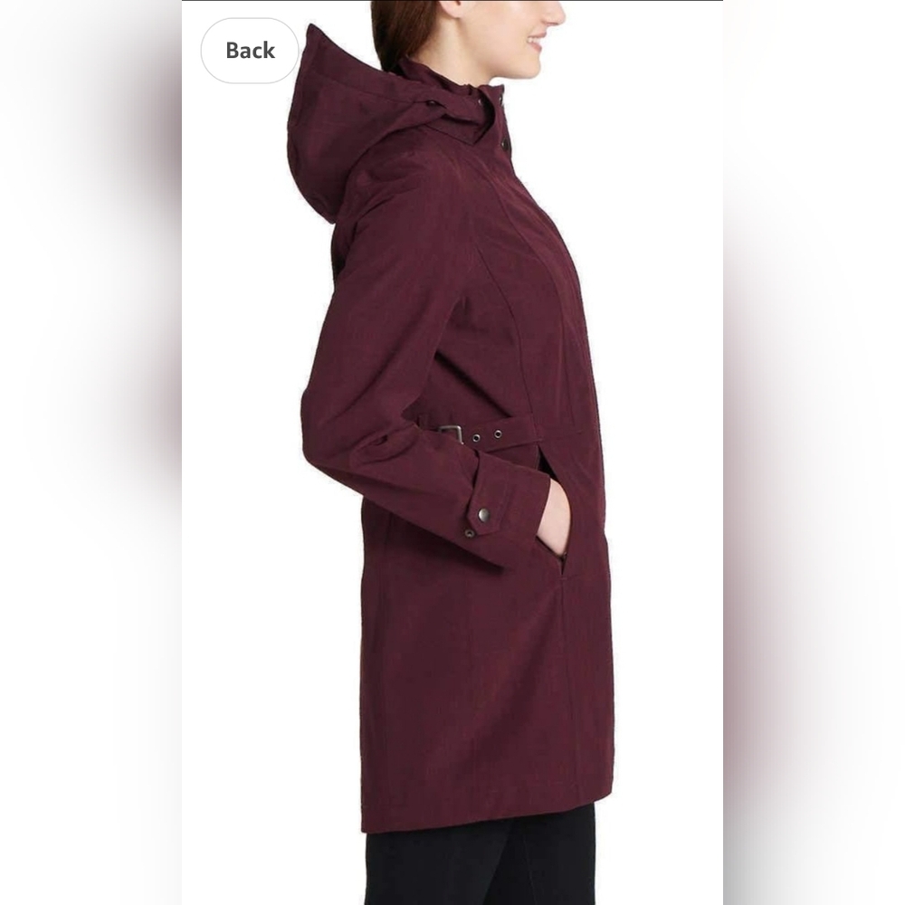Kirkland Signature Ladies' Trench Coat Purple Lightweight Water Resistant - Picture 5 of 12